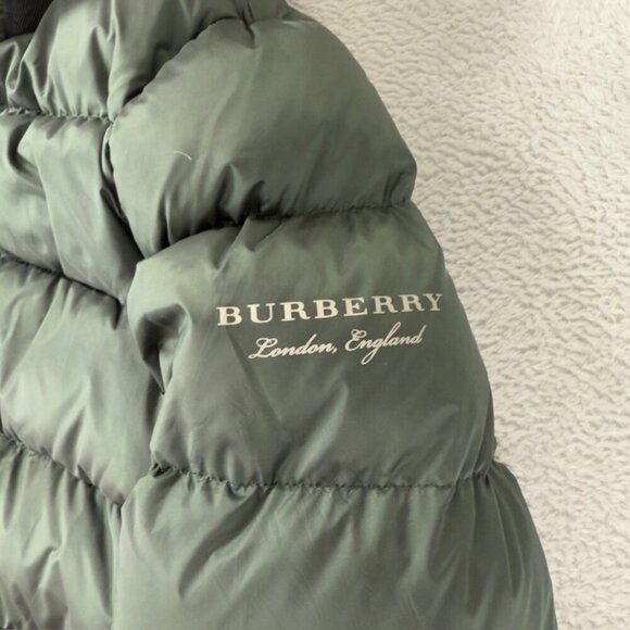 Burberry Green Puffer Down Jacket Women’s Size XS - Picture 9 of 15